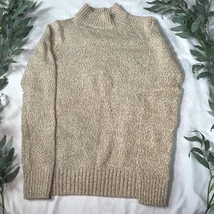 Cream and Tan Turtleneck Sweater Old Navy XS